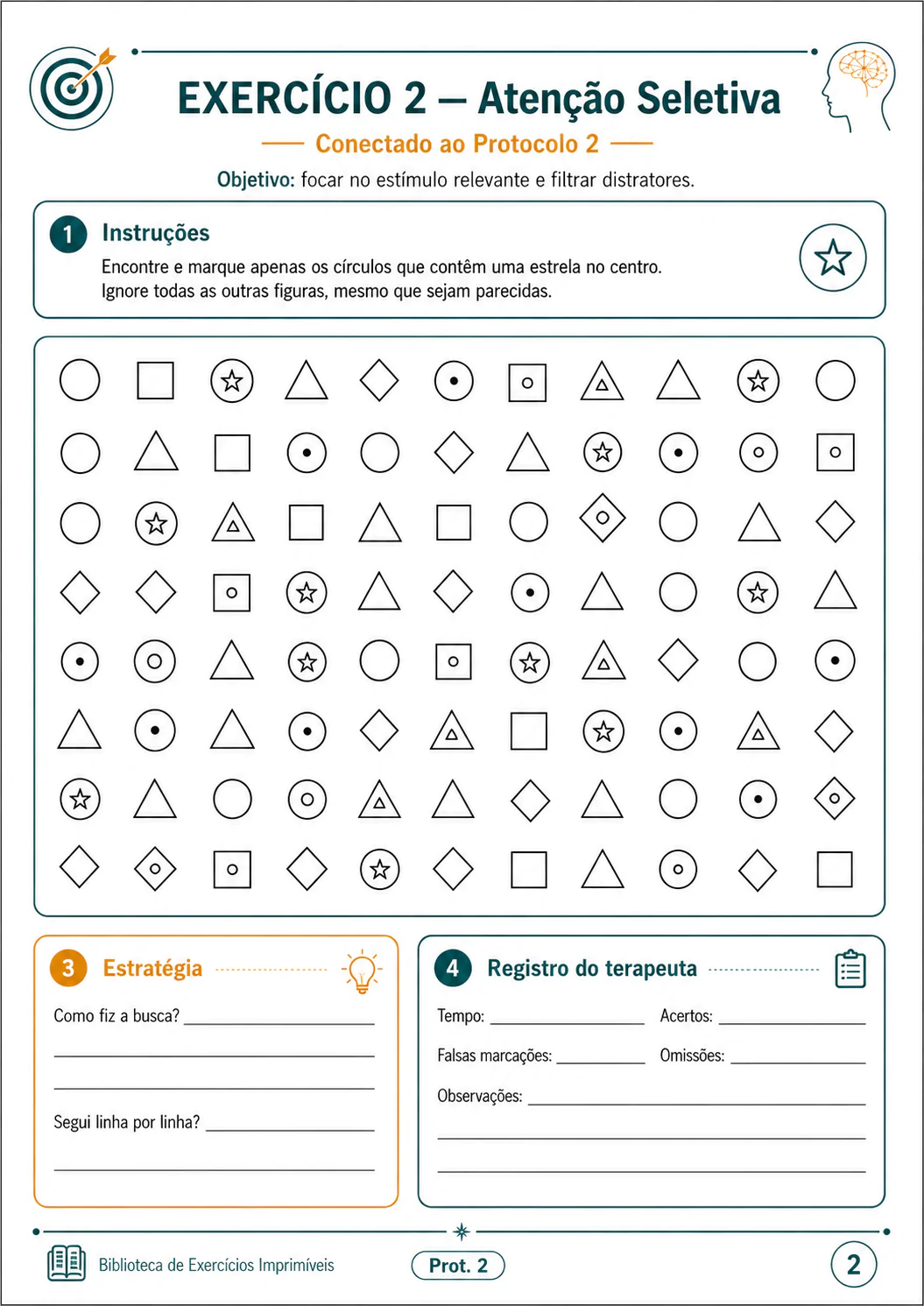 Exercício de atenção seletiva